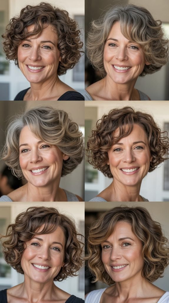  Textured Curly Bob (Chin-Length)