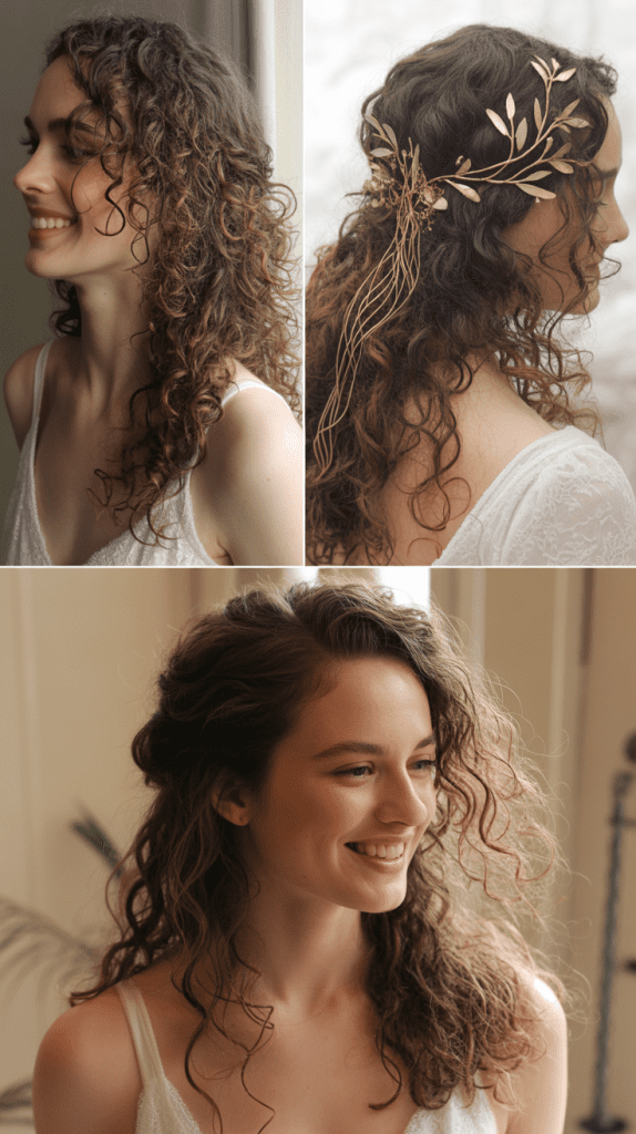 Loose Curls with Art Nouveau Inspired Accessory