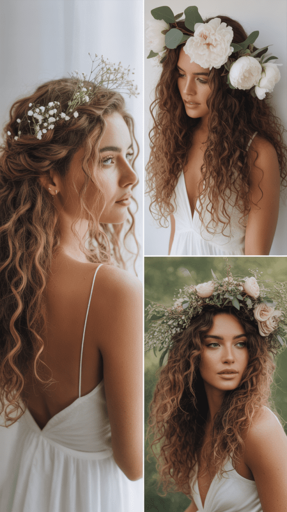 Bohemian Loose Waves with Flower Crown