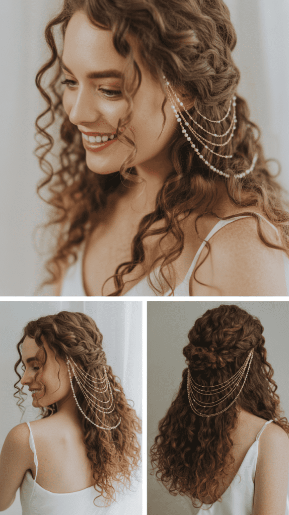 Loose Curls with Multi-Strand Chain Draping