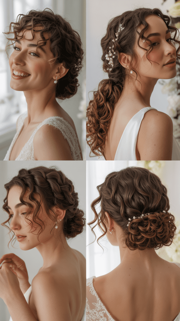 Twisted Updo with Curly Accents