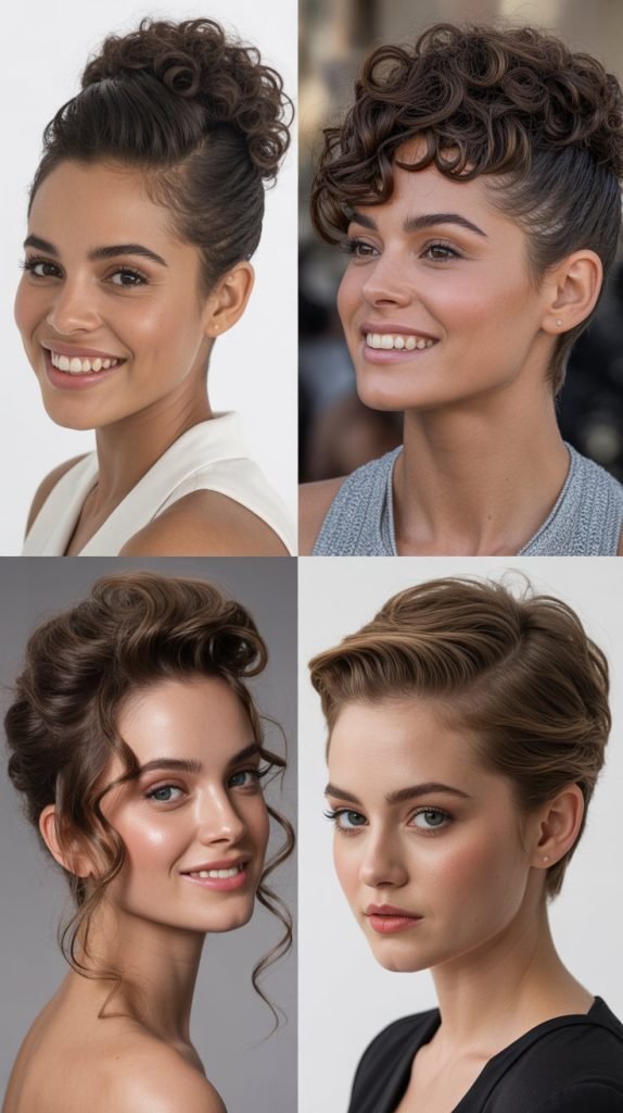 Structured Curly Pompadour