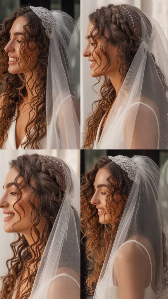 Loose Curly Waterfall with Veil