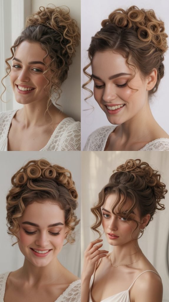 Romantic Curly Spiral Updo