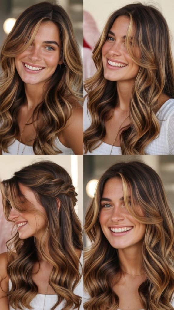 Caramel Highlights On Previously Colored Golden Brown Hair