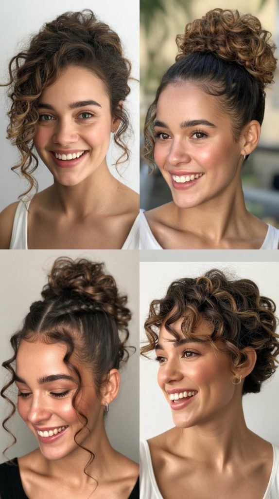 Asymmetrical Curly Updo