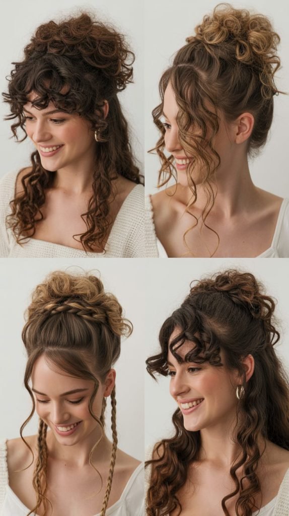 Curly Bardot-Style Half-Up