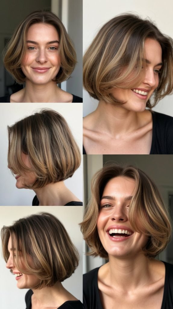 Rounded Bob with Face-Framing Layers