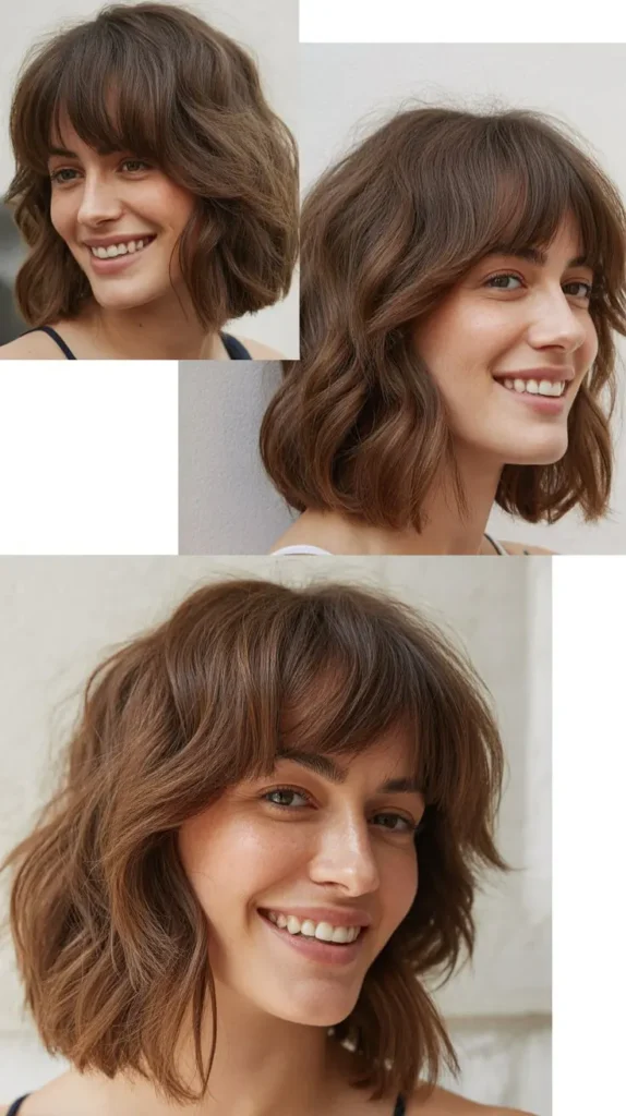 Tousled Lob With Piece-y Bangs