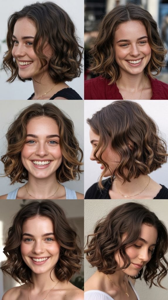  Wavy Lob with Middle Part