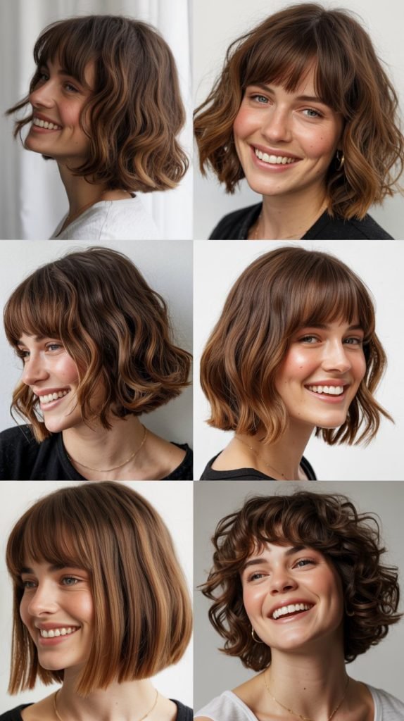 Shaggy Bob with Curtain Bangs