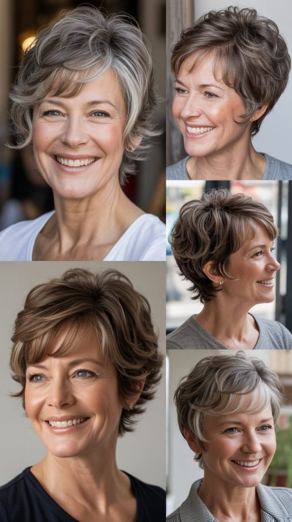  Short Layered Cut with Wispy Crown