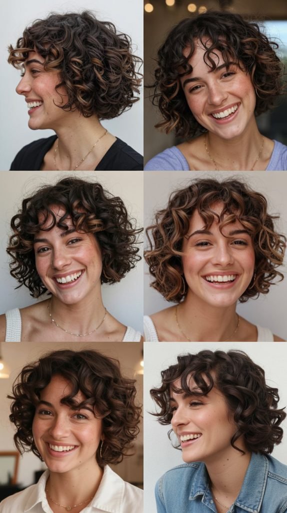Curly Bob with Side Part