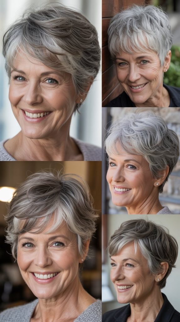 Tousled Pixie with Side Part