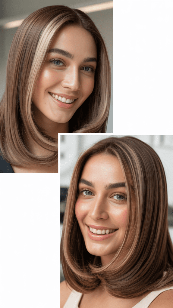 Mocha Brown with Beige Highlights