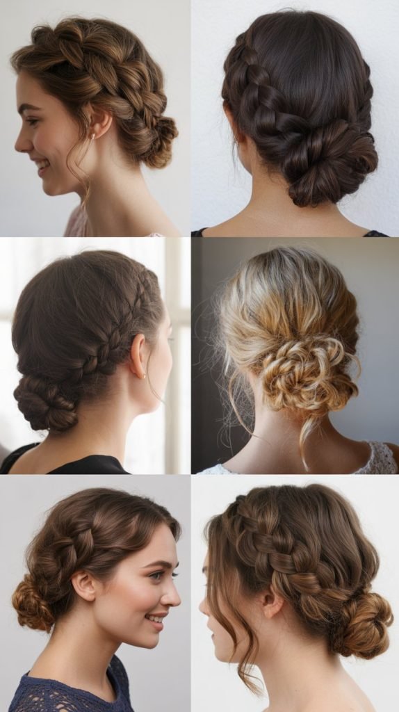  Braided Curly Low Bun