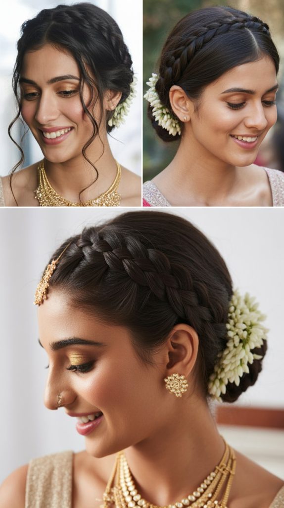 Braided Halo with Center Bun