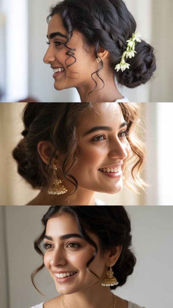Twisted Side Bun with Trailing Curls