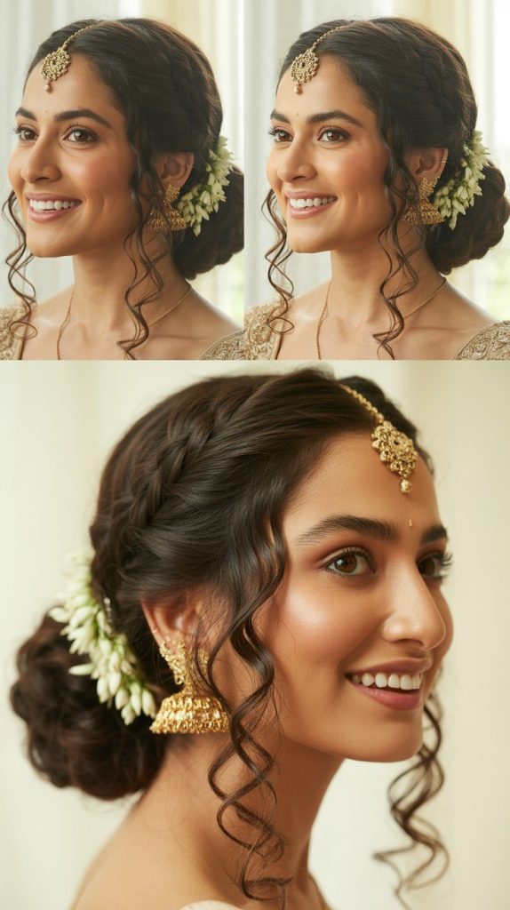 Half-Braided Crown with Curly Ends