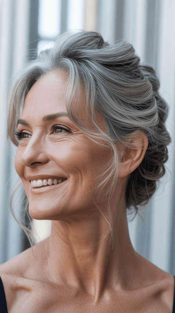 Romantic Updo with Loose Strands