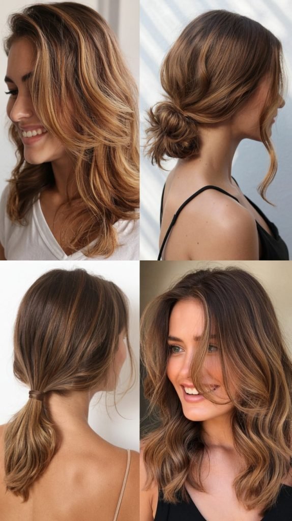 Lived-In Golden Brown With Caramel Highlights