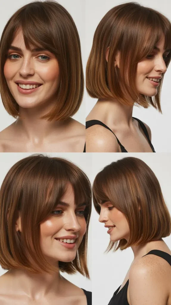 Sleek Lob With Wispy Bangs
