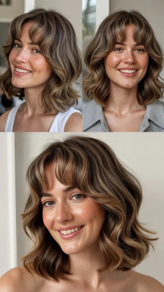 Voluminous Lob With Curtain Bangs