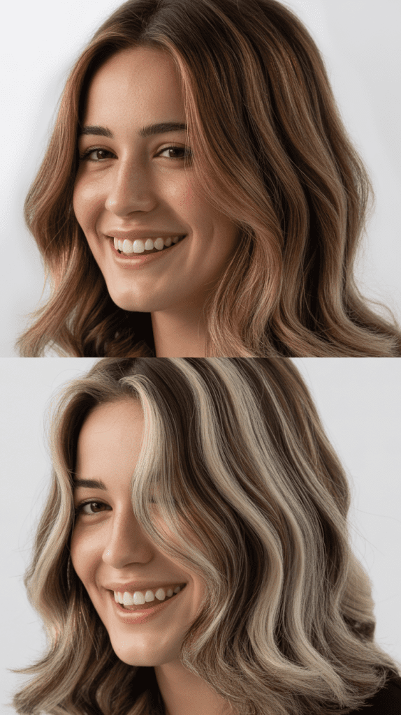 Icy Brunette Highlights