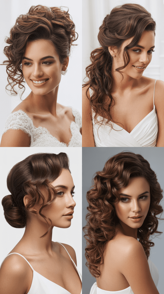 Asymmetrical Curly Updo