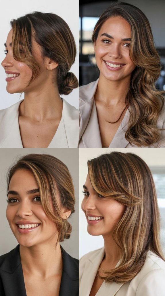 Caramel Highlights With Golden Brown For Professional Settings