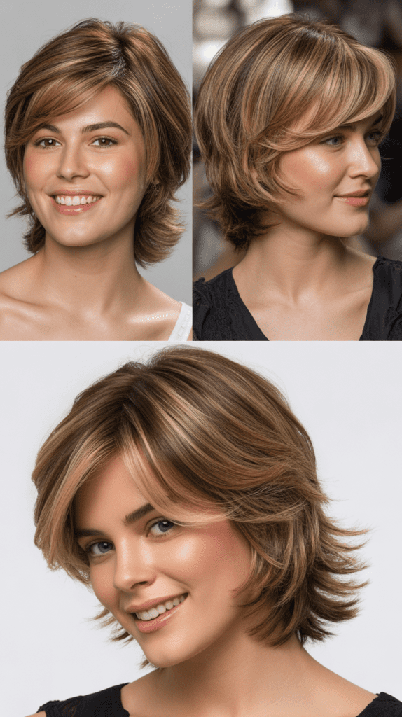 Flaxen Highlights on Short Brown Layers