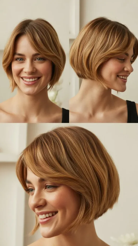 Asymmetrical Lob With Side-Swept Bangs