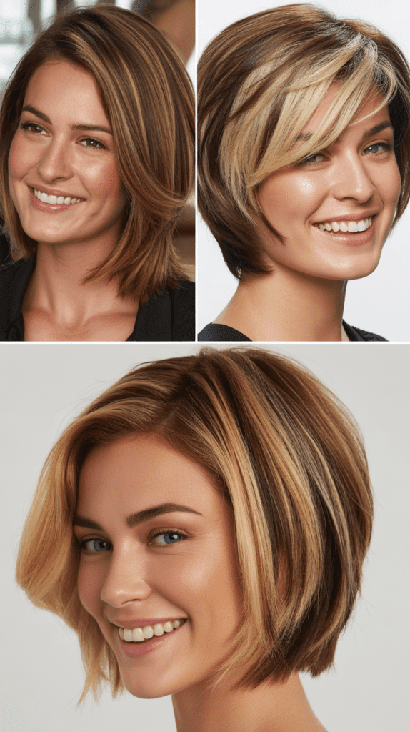 Blonde Highlights with Lowlights on Short Brown Hair