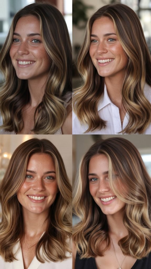 Classic Balayage Brown Hair With Blonde Highlights