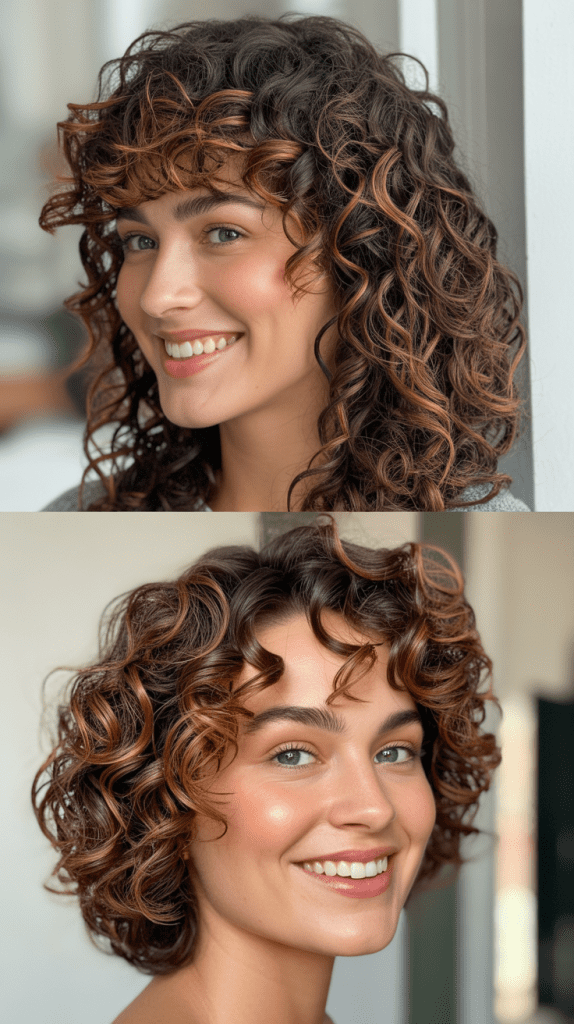 Honey Blonde Highlights on Medium Brown Spiral