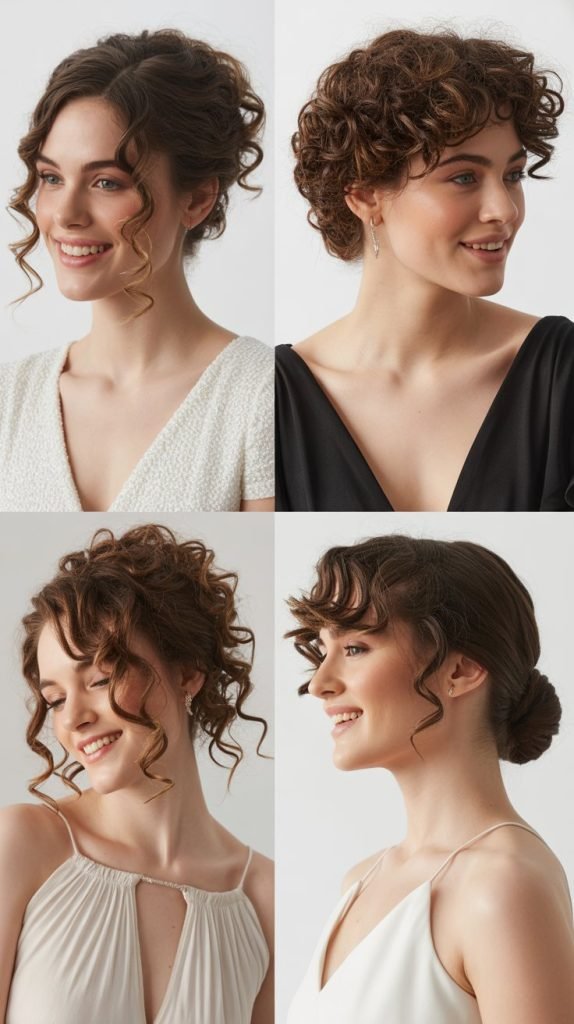 Curly Side-Swept Chignon