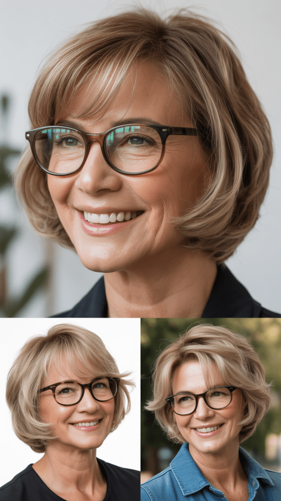 Layered Lob with Curtain Bangs