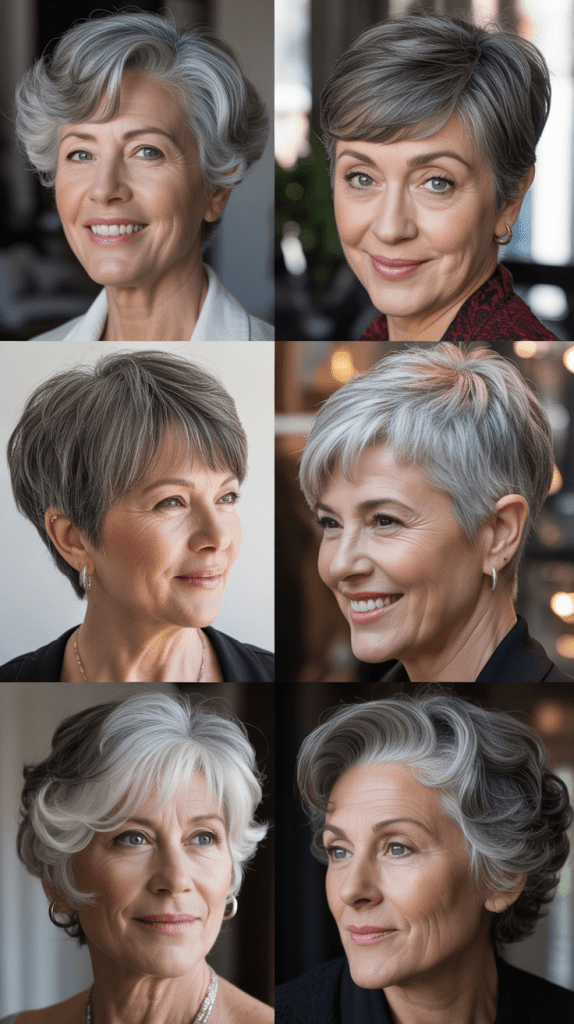 Tapered Crop with Natural Gray