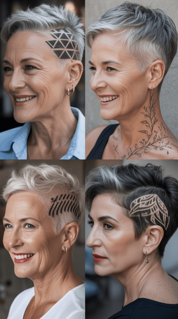 Pixie with Shaved Designs