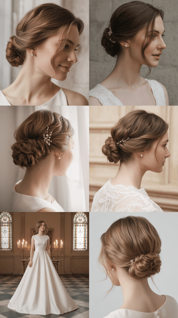 Low Twisted Bun with Loose Pieces