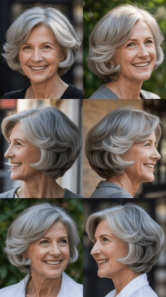 Soft Rounded Bob with Curved Layers