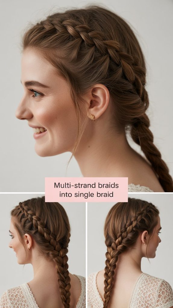 Multi-Strand Braids into Single Braid