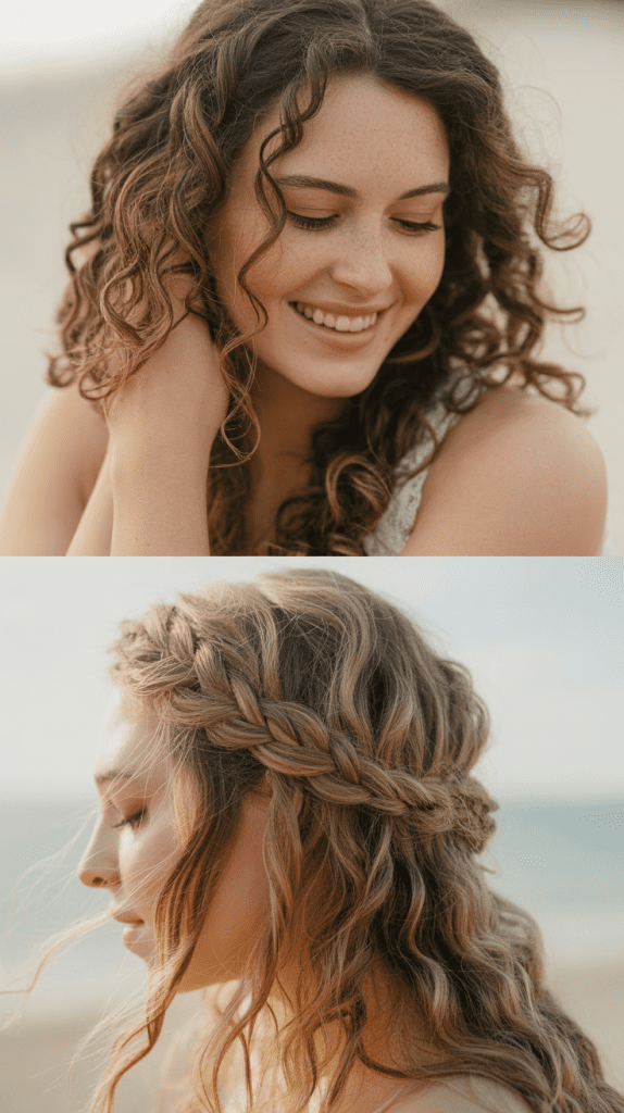 Beachy Waves with Loose Side Braid