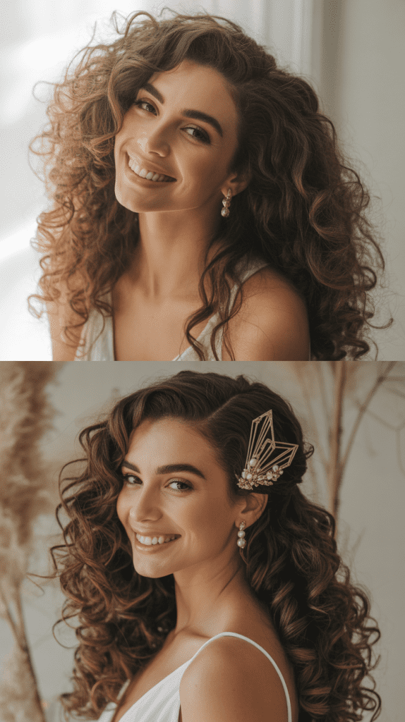 Loose Curls with Art Deco Hair Accessory