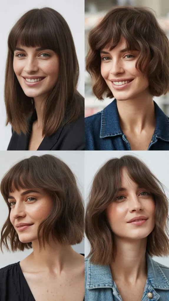 Modern Lob With Edgy Bangs