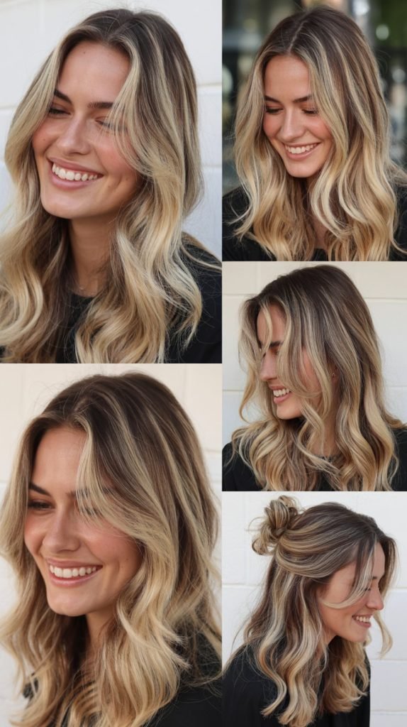  Bright Blonde Ends with Dark Roots