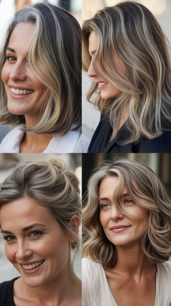 Blonde Highlights on Gray Hair