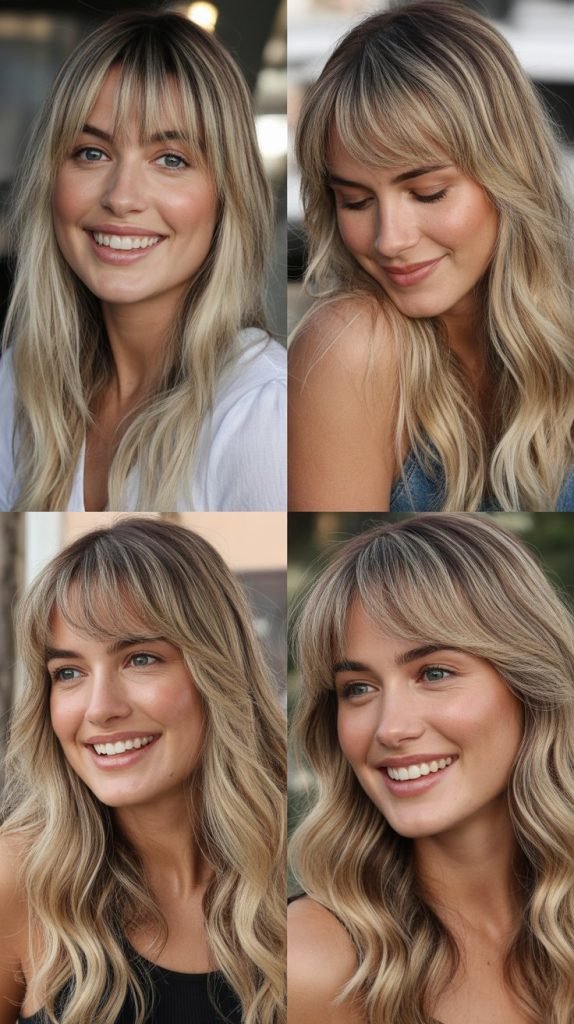 Blonde Highlights with Bangs