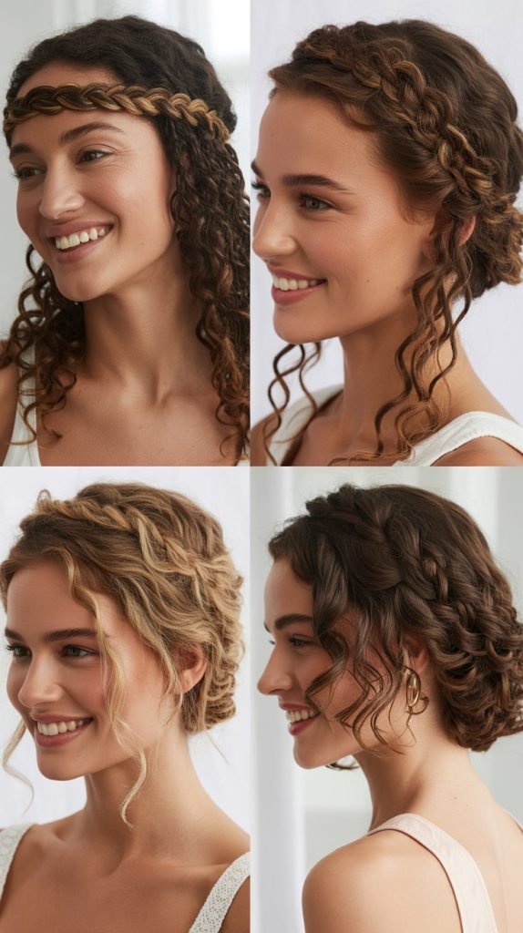 Curly Dutch Braid Crown
