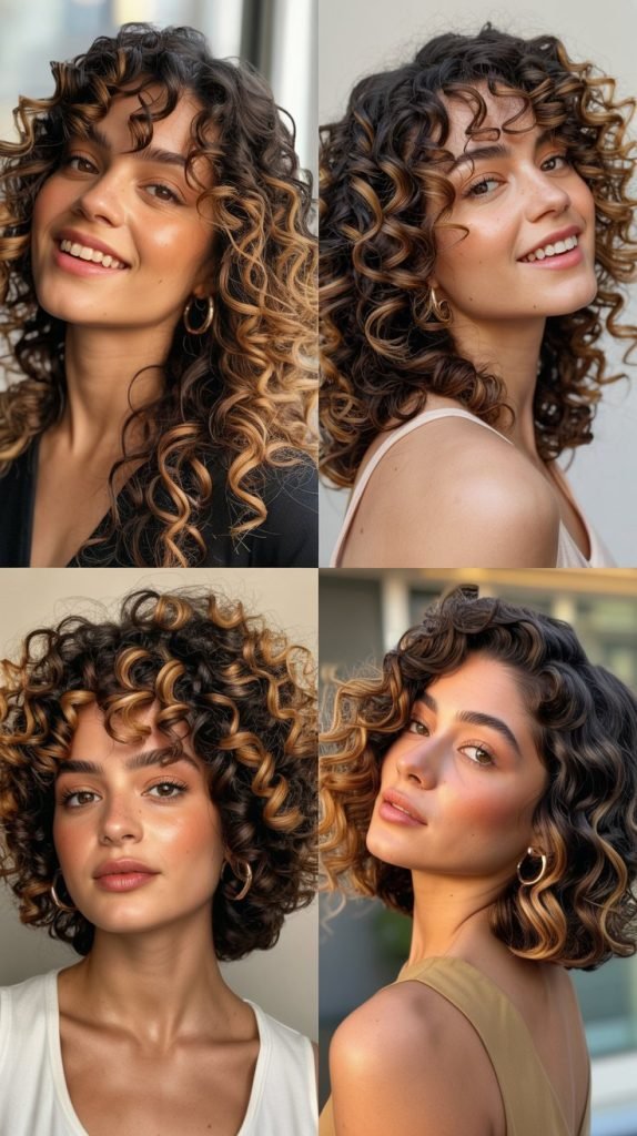 Caramel Highlights For Curly Hair Texture